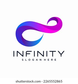 Abstract infinity logo design template. Endless symbol and icon, modern clean style vector illustration