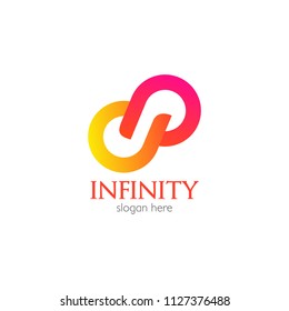 Abstract infinity logo template design. Endless symbol and icon, modern clean style vector illustration