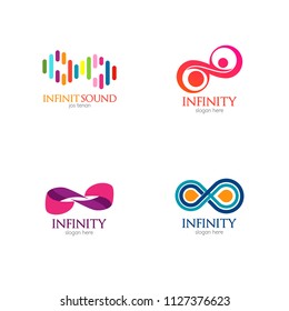 Abstract infinity logo template design. Endless symbol and icon, modern clean style vector illustration