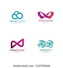 Abstract infinity logo template design. Endless symbol and icon, modern clean style vector illustration