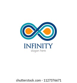 Abstract infinity logo template design. Endless symbol and icon, modern clean style vector illustration