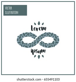 Abstract infinity logo, volume icon design template element. Green leaf icon. Vector illustration.