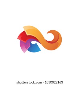 Abstract Infinity Loop Icon with Modern Gradient Color Style