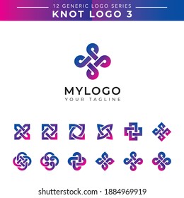 Abstract infinity loop knot line logo symbolize eternity, durability, permanency, continuously, perpetual, and unlimited