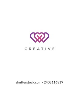 Abstract infinity Love Logo vector template.