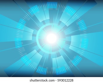 Abstract infinity ray computer technology concept background. vector illustration design.