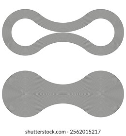 Abstract infinity shape. Geometric line pattern. Black and white loops. Vector illustration.