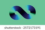 Abstract infinity shape gradient blue green digital Background. Gradient blue green abstract desktop wallpaper vector. Abstract blue green infinity shape background. Desktop wallpaper vector
