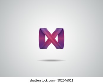 Abstract infinity shape, ribbons, eps 10 vector