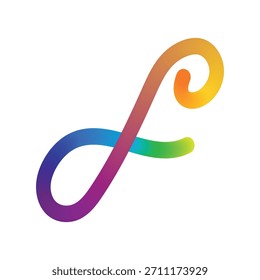 Abstract Infinity Symbol with Colorful Gradient Twist