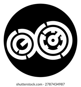 Abstract infinity symbol with electronic components details. Representing concepts of technology. Connectivity. Open source hardware. And endless innovation. Set against a dark. Minimalist background