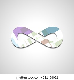 Abstract Infinity symbol, style illustration