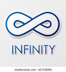 Abstract infinity symbol with text isolated on white background