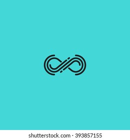 Abstract infinity symbol, vector illustration, line design