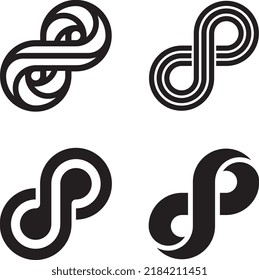 Abstract of infinity symbols in various styles