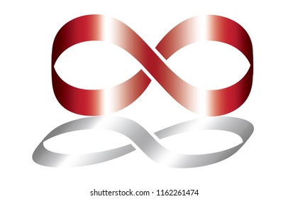 Abstract infinity vector on white background.