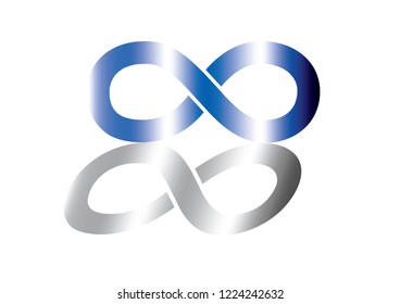 Abstract infinity vector on white Illustration.