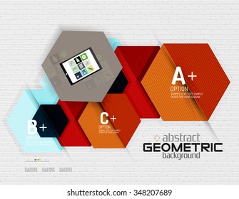 Banner de informações abstratas com opções, estilo de papel geométrico. Ilustração vetorial