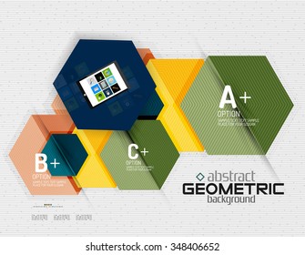 Abstrakter Info-Banner mit Optionen, geometrischer Papierstil. Vektorgrafik