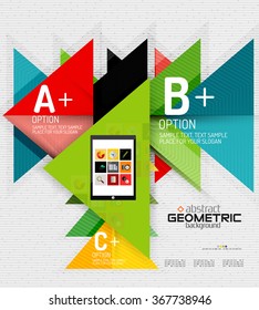 Abstract info banner with options, geometric paper style