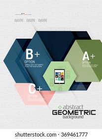 Abstract info banner with options, geometric paper style