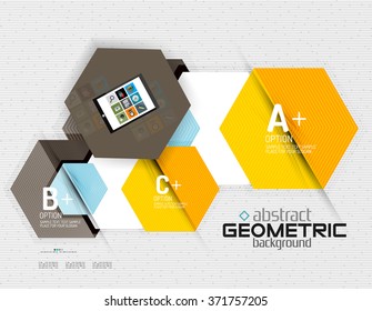 Abstract info banner with options, geometric paper style