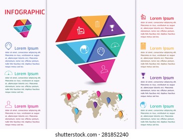 Abstract Info graphic 3D. Vector illustration can be used for workflow layout, business step options, diagram, number template, web design.