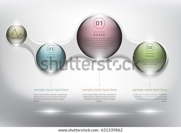 Abstract info\
graphic with circle elements. 3 parts concept. Can be used for\
workflow layout, banner, number options, step up options, diagram,\
web design. Vector illustration.\
Eps10.