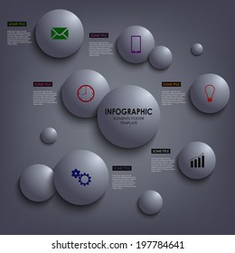 Abstract info graphic colored round element template