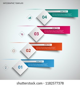 Abstract info graphic with design cube and labels template
