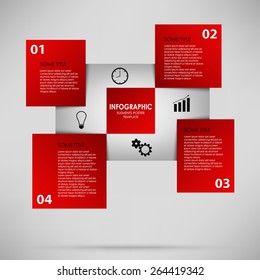 Abstract info graphic with red squares