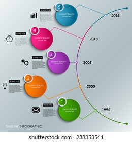 Abstract Info Graphic Time Line Colored Round Element Template