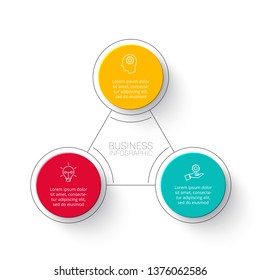 Abstract infographic with 3 circles. Template for illustration business step options.