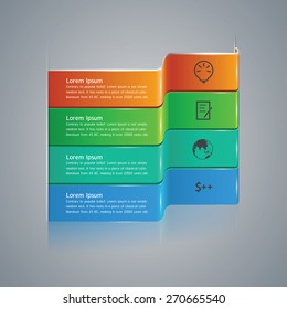Abstract Infographic 3D. Vector illustration can be used for workflow layout, business step options, diagram, number template, web design.