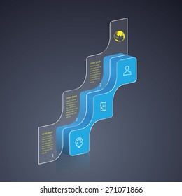 Abstract Infographic 3D. Vector illustration can be used for workflow layout, business step options, diagram, number template, web design.