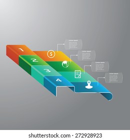 Abstract Infographic 3D. Vector illustration can be used for workflow layout, business step options, diagram, number template, web design.
