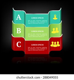 Abstract Infographic 3D. Vector illustration can be used for workflow layout, business step options, diagram, number template, web design.