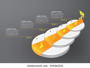 Abstract Infographic 3D. Vector illustration can be used for workflow layout, business step options, diagram, number template, web design.