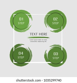 Abstract infographic with 4 steps for success. Business template with four options for presentation, brochure, diagram, workflow, web design, training.