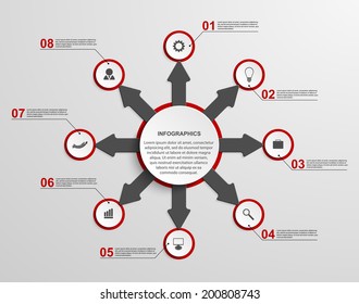 Abstract infographic with arrows. Design element.