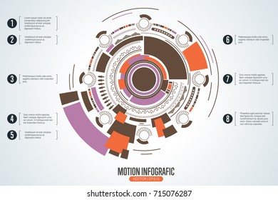 Abstract infographic background with geometric shapes. Vector design layout for business presentations, flyers, posters, motion designe. Scientific future technology background.