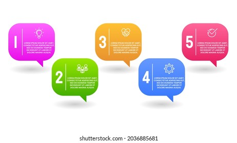 Resumen Infografía de los elementos del gráfico de visualización de datos empresariales con pasos Opciones de diseño web Estilo de vector