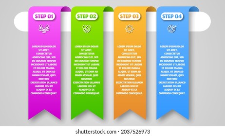 Abstract Infographic Business Data Visualization Chart Elements With Steps Options Web Design Vector Style