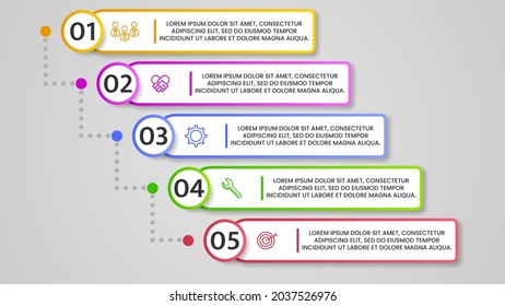 Abstract Infographic Business Data Visualization Chart Elements With Steps Options Web Design Vector Style