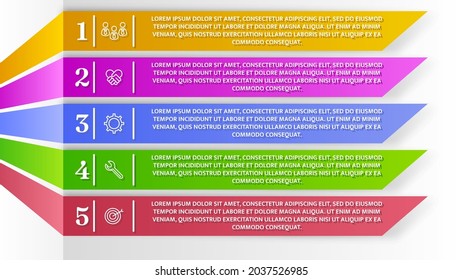 Abstract Infographic Business Data Visualization Chart Elements With Steps Options Web Design Vector Style