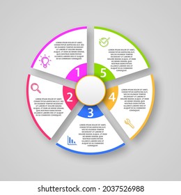 Abstract Infographic Business Data Visualization Chart Elements With Steps Options Web Design Vector Style