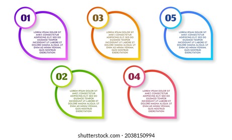 Abstrakte Infografik-Steuerelementelemente zur Visualisierung von Geschäftsdaten mit Schritten Optionen für Webdesign im Vektorstil