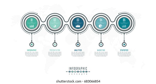 Abstract infographic business template with options, parts, steps or processes. Vector infographic illustration can be used for chart, diagram, web design, presentation, report, workflow layout