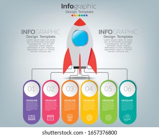 Abstract infographic chart with options and icons can use for your design.