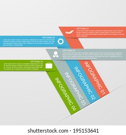 Abstract infographic chart with a paper ribbons. Vector illustration.